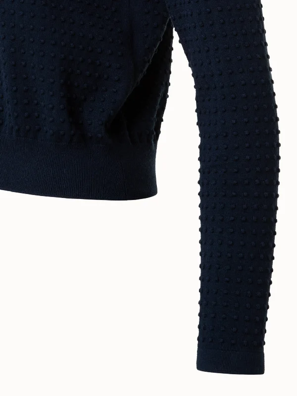 Cotton Stretch 3D Square Knit Pullover