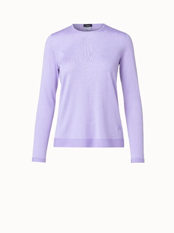 Seamless Cashmere Silk Knit Pullover