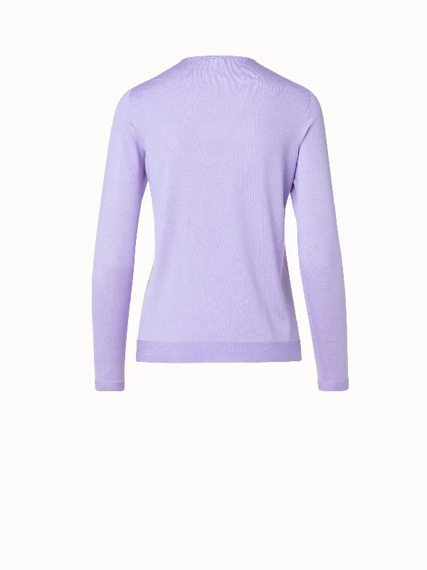 Seamless Cashmere Silk Knit Pullover