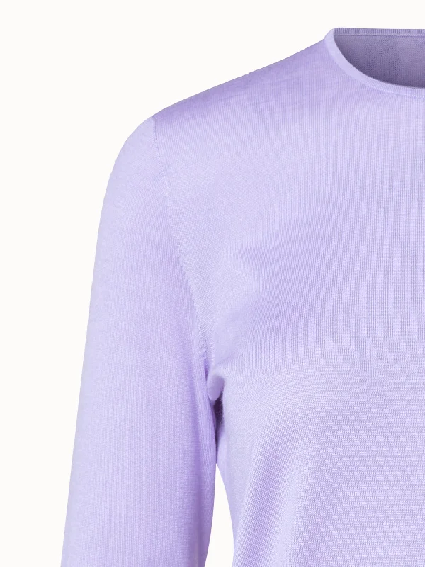 Seamless Cashmere Silk Knit Pullover