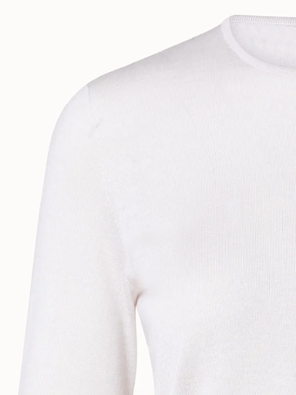 Seamless Cashmere Silk Knit Pullover