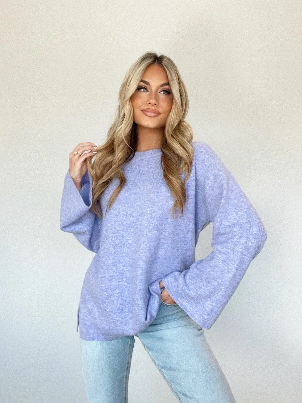 Lilac Oversized Bell Sleeve Sweater