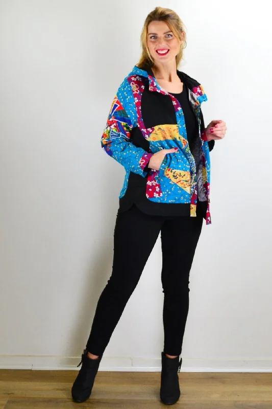 Linen Blend Floral Petals Jacket