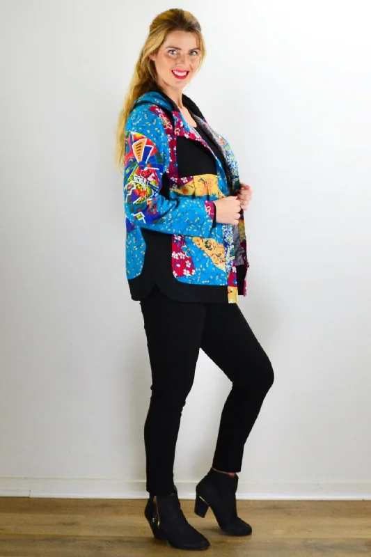 Linen Blend Floral Petals Jacket