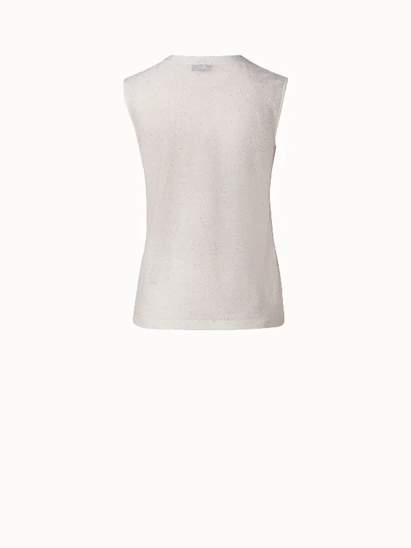 Linen Cotton Sequins Knit Tank