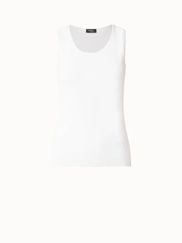 Linen Stretch Knit Tank Top