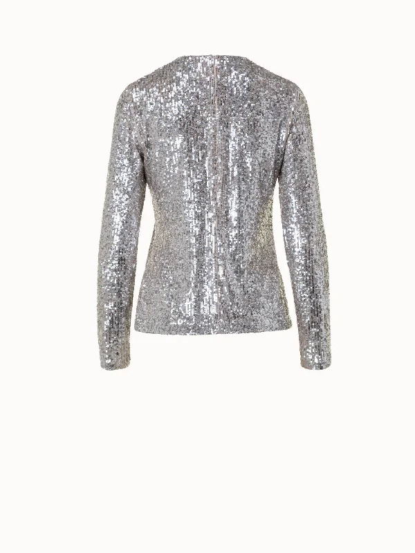 Long Sleeve Sequins Top