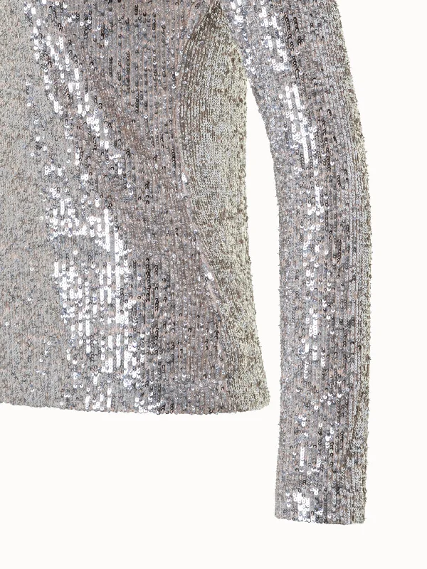 Long Sleeve Sequins Top