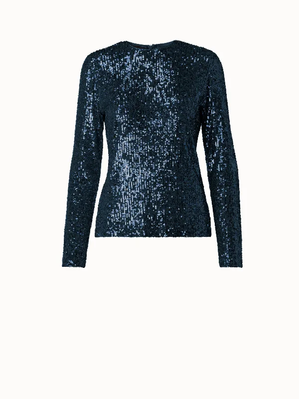 Long Sleeve Sequins Top