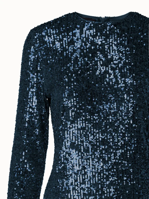 Long Sleeve Sequins Top