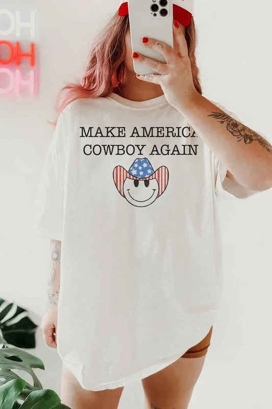 MAKE AMERICA COWBOY AGAIN OVERSIZED GRAPHIC TEE