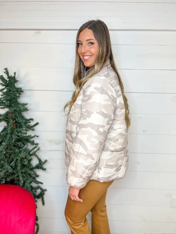 [Mud Pie] Neutral Wade Puffer Jacket- Taupe