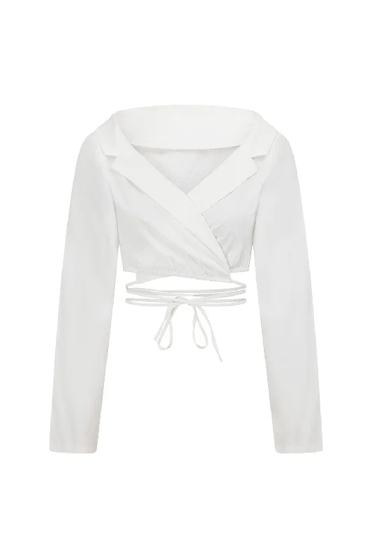 Norella Wrap Top - White