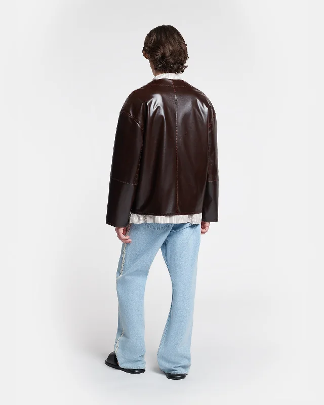 Edee - Alt Vintage Leather Jacket - Dark Brown