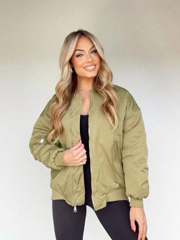 Olive Bomber Jacket