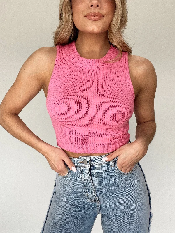 Petal Pink Sweater Tank