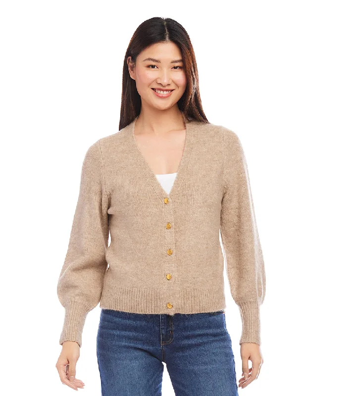 Petite Size Button Up Cardigan Sweater