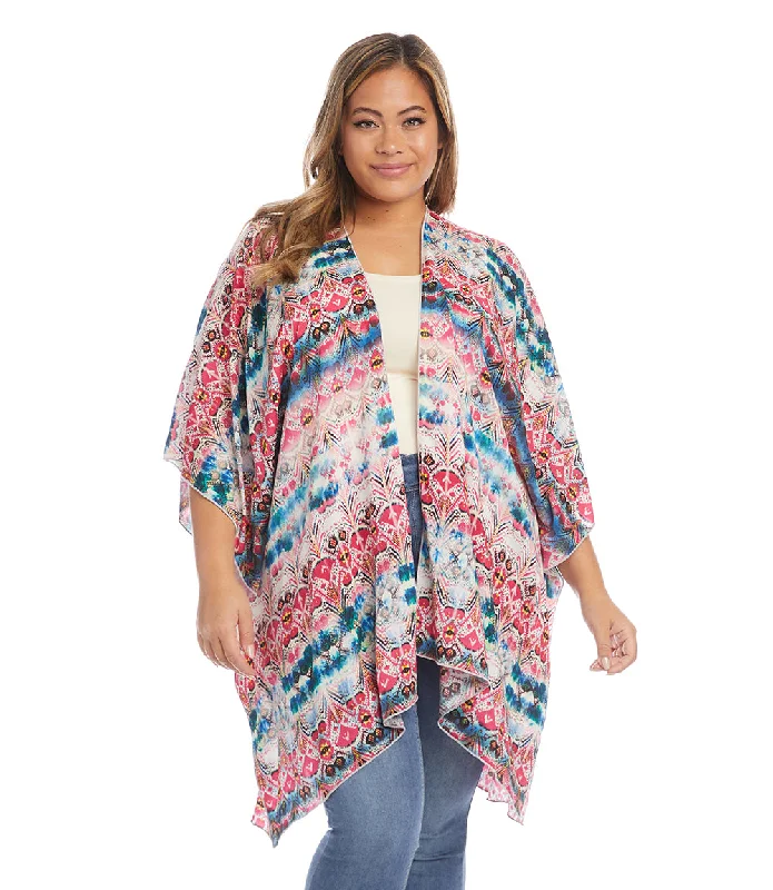 Plus Size Open Front Jacket