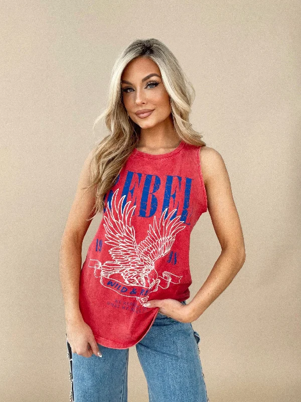 Rebel Wild And Free Graphic Tank