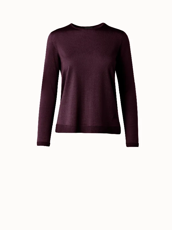 Seamless Cashmere Silk Knit Pullover