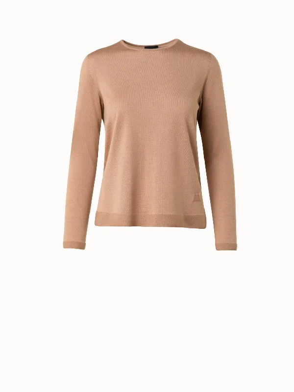 Seamless Cashmere Silk Knit Pullover