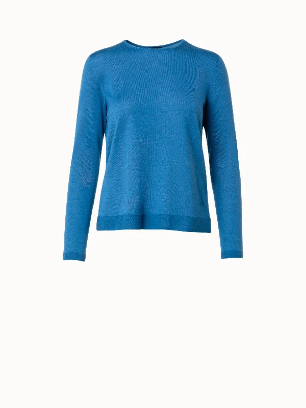 Seamless Cashmere Silk Knit Pullover