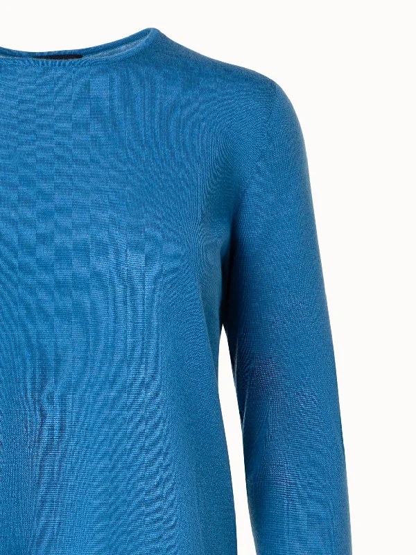 Seamless Cashmere Silk Knit Pullover