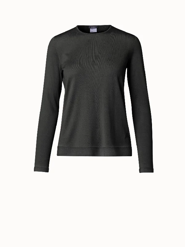 Seamless Cashmere Silk Knit Pullover