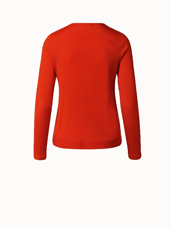 Fine gauge cashmere silk pullover