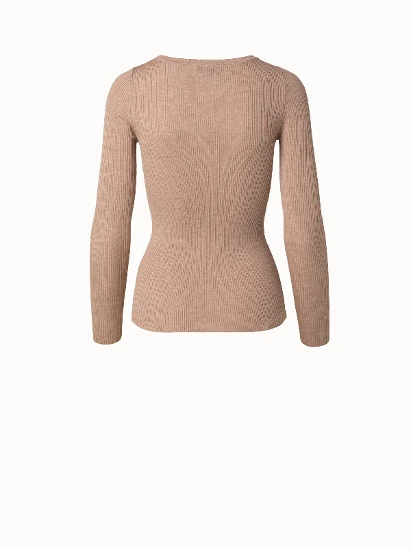 Seamless Silk Cotton Knit Pullover