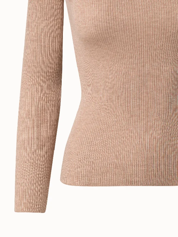 Seamless Silk Cotton Knit Pullover