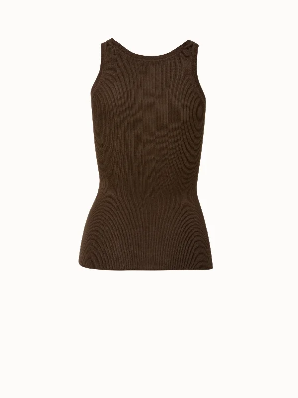 Silk Cotton Rib Scoopneck Tank