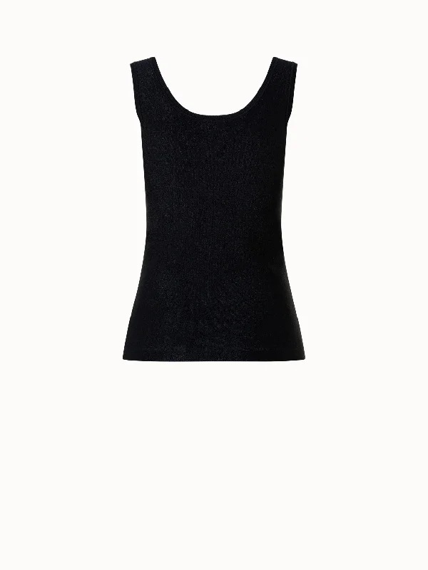 Silk Lurex Stretch Knit Tank Top