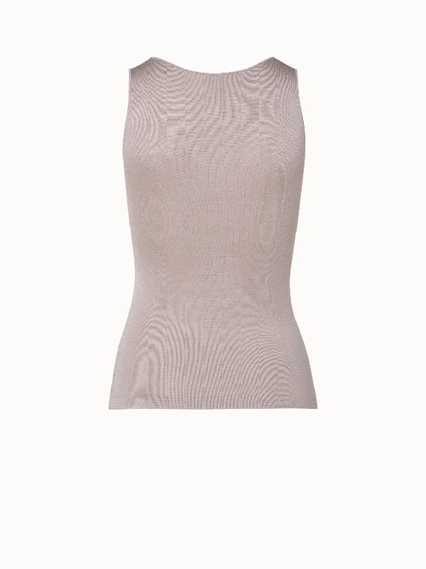 Silk Stretch Knit Tank Top