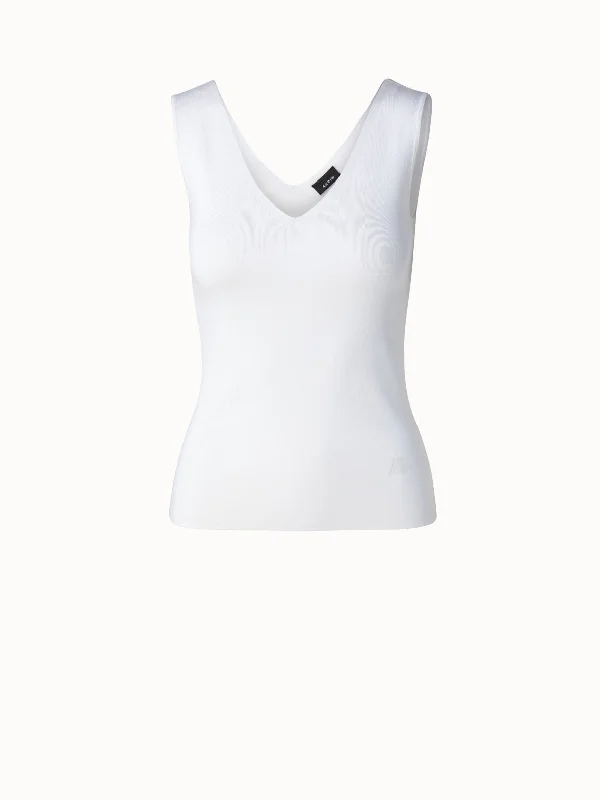 Silk Stretch V-neck Tank