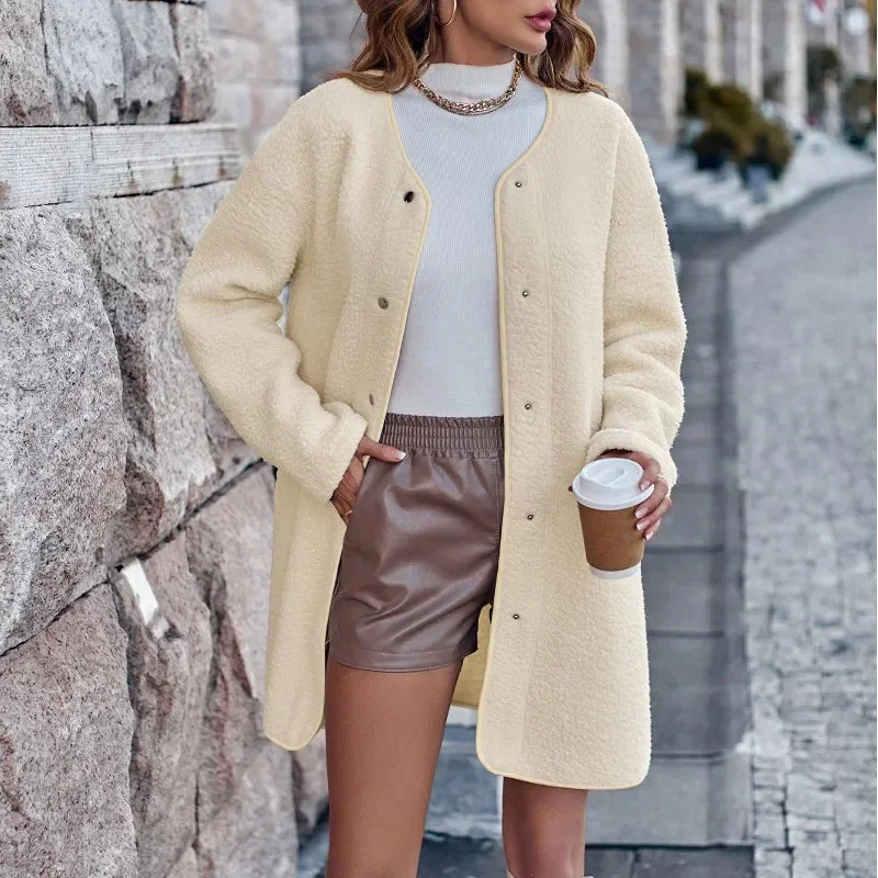 Solid Color Long Sleeve Casual Formal Autumn Winter Fashion Coats