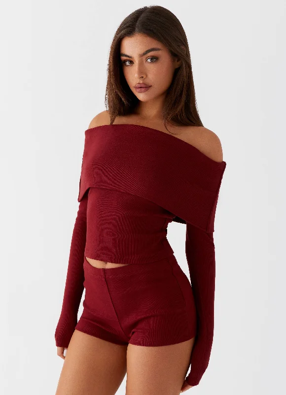 Spectate Long Sleeve Top - Maroon