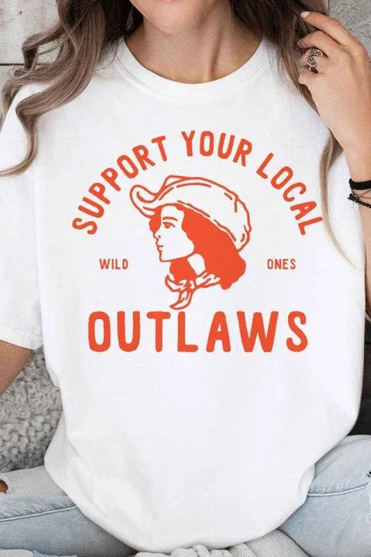 SUPPORT YOUR LOCAL OUTLAWS OVERSIZED GRAPHIC TEE