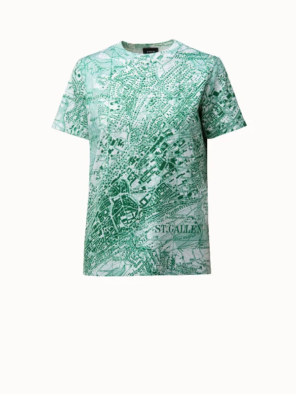 T-shirt Cotton Jersey St.Gallen Map Print