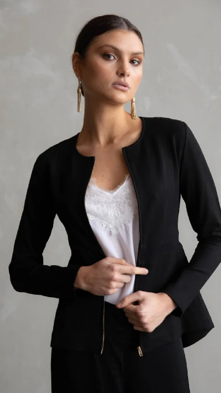 Willow Peplum  Jacket - Black