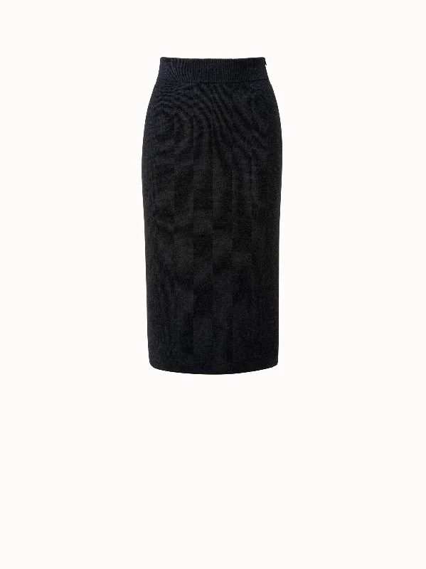 Wool Stretch Rib Skirt