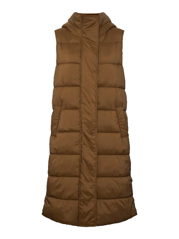 Y.A.S PADDED VEST COAT IN BROWN